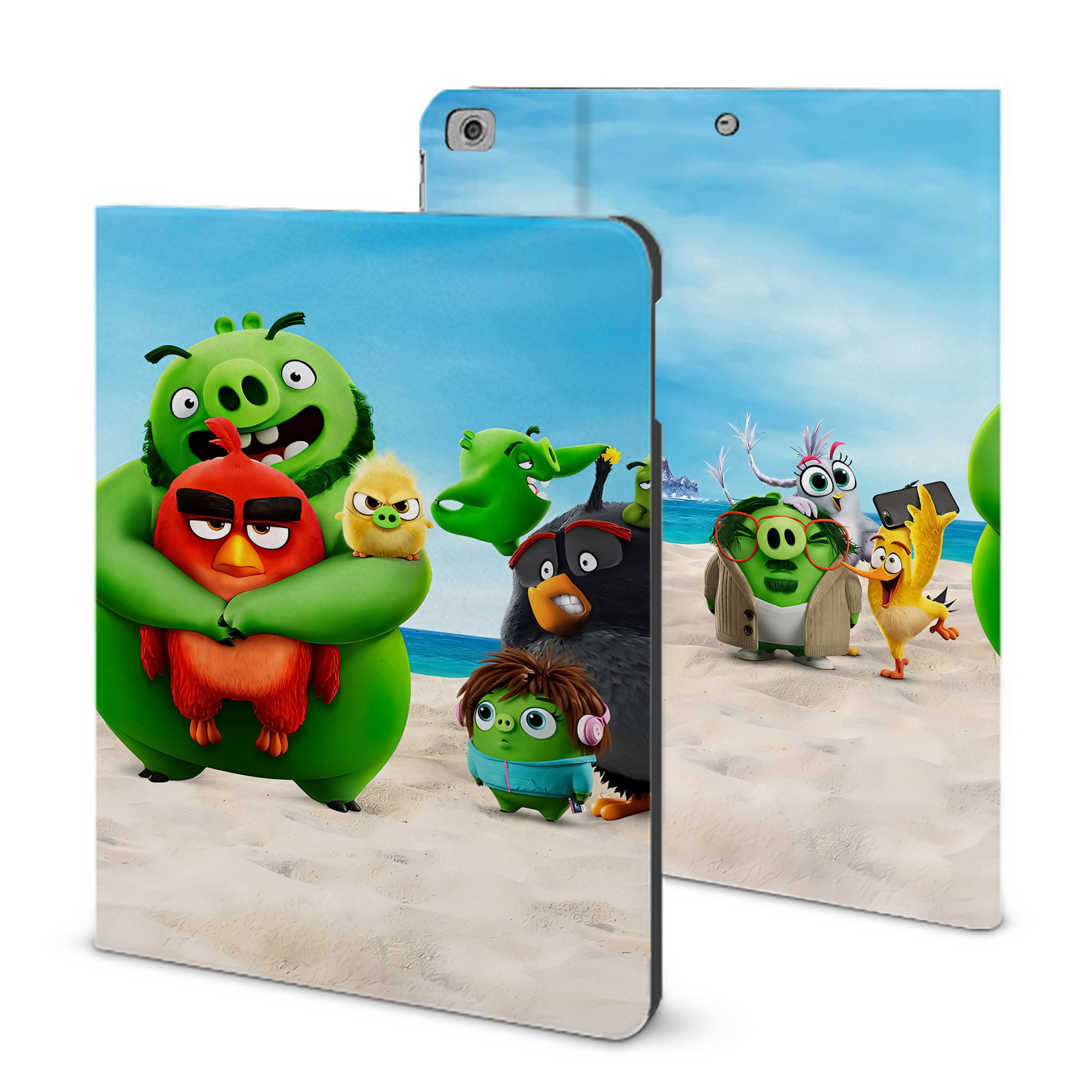 （画像用） Angry Birds アングリーバード IPad ケース ブック型 PUレザー TPU 耐衝撃 軽量 薄型 ペン収納なし 全面保護 IPad 各モデル対応
